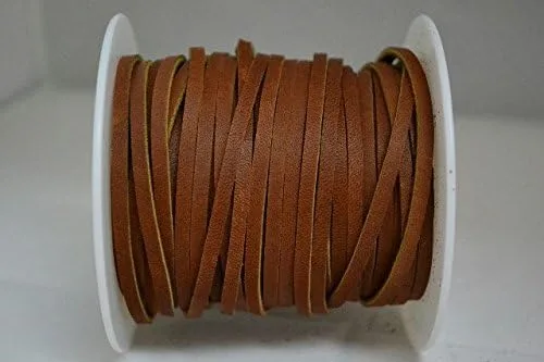 Vista 3 de Carrete de encaje de cuero piel de vaca 1/8" x 50 pies marrón medio 5-6 oz Latigo