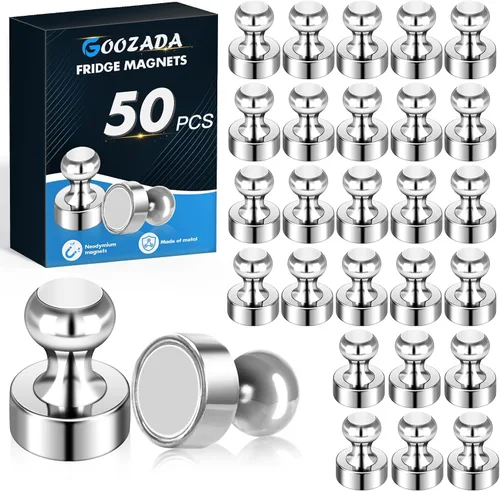 Vista 13 de Paquete de 10 imanes de nevera para adultos, imanes de metal fuerte, imanes redondos pequeños para refrigerador, pizarra blanca, casillero, pizarra