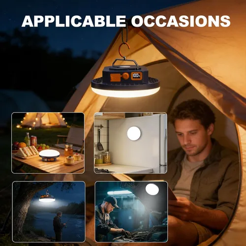 Vista 6 de 10000mAh recargable 4000LM luz de camping con control de voz