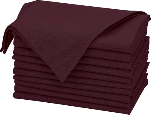 Vista 28 de Ruvanti Juego de 6 Servilletas de Lino, Servilletas de Tela de 18x18 pulgadas, Servilletas de Tela de Mezcla de Algodón y Lino Lavables, Suaves Negro