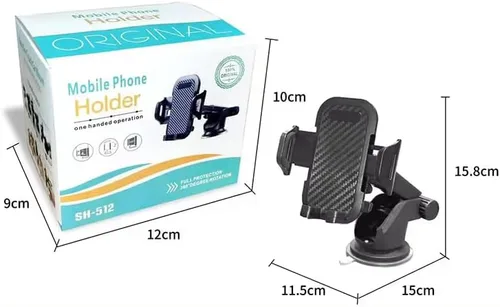 Vista 5 de Soporte universal para teléfono celular, para salpicadero, parabrisas, escritorio, color negro