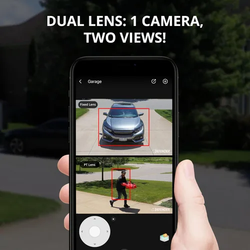Vista 3 de Defender Guard Pro 3K Plus Dual Lens PTZ WiFi 6/Cámara de seguridad Bluetooth, cámaras de alimentación enchufables para seguridad en el hogar