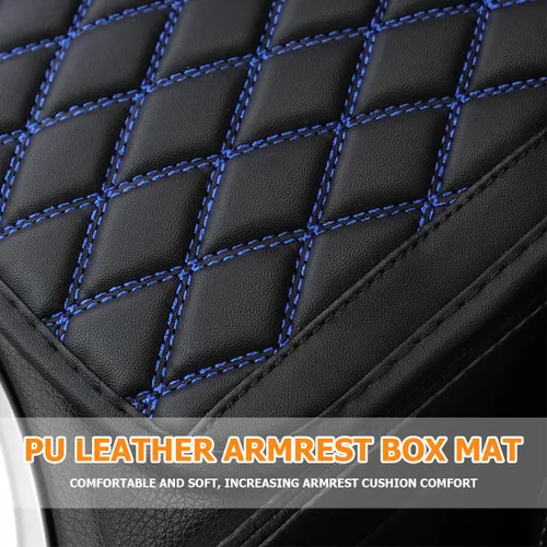 Vista 6 de Bittwee Almohadilla para consola central de automóvil, alfombrilla universal de cuero para reposabrazos, impermeable, protector de caja