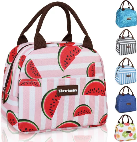 Vista 8 de Tirrinia Bolsas de almuerzo para mujeres y hombres, bonita bolsa de almuerzo aislada, lonchera moderna para adultos, bolsa de almuerzo reutilizable