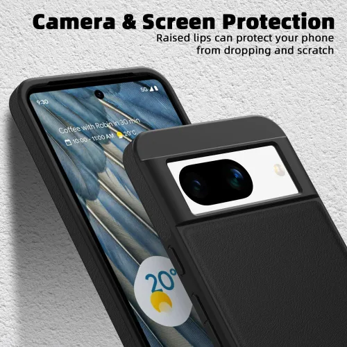 Vista 2 de X-level Diseño para Google Pixel 8 Caso,Premium PU Cuero Suave TPU Bumper A Prueba De Golpes Cubierta Protectora Del Teléfono Delgada Funda Para