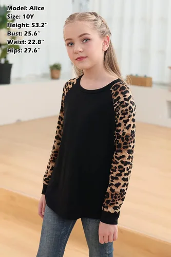Vista 3 de GORLYA Camiseta de manga larga para niñas de 4 a 14 años