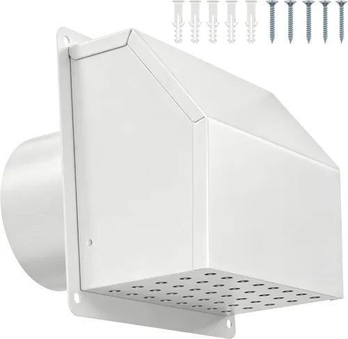 Vista 9 de Cubierta de ventilación de secadora de 4 pulgadas para exteriores, cubierta de ventilación de pared para secadora exterior con solapa acolchada