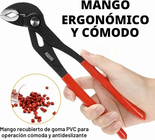 Vista 5 de Kowsinde Juego de 3 alicates para juntas de ranura, alicates ajustables para bomba de agua, alicates de lengüeta y ranura de mandíbula en V, 7