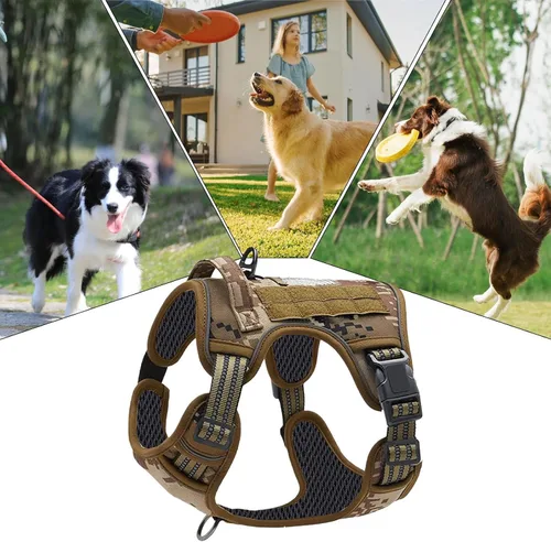 Vista 5 de Reflective Dog Harness – Adjustable No-Pull Collar, Comfortable Breathable Material, Sturdy Durablee Structure, Quick-Release Clip Lightweight