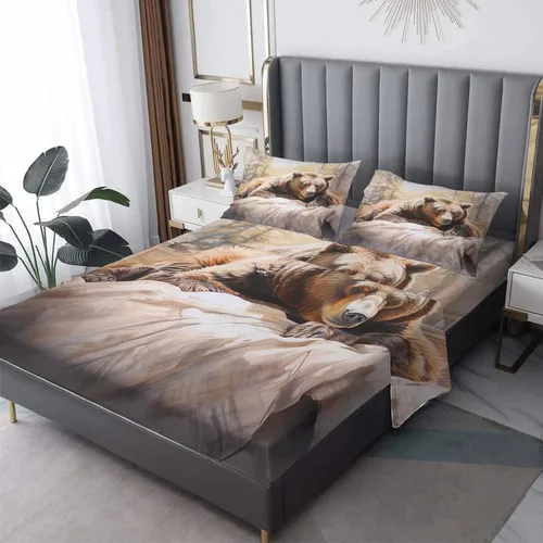 Vista 8 de Bear Sheets tamaño individual – Sábanas de microfibra suave y bolsillo profundo y sábanas con patrón sin arrugas, 3 piezas