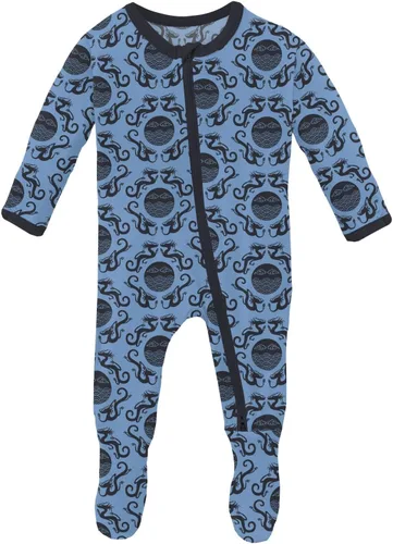 Vista 59 de KicKee Baby & Toddler - Pijama de viscosa ultrasuave de bambú con patas abatibles y puños