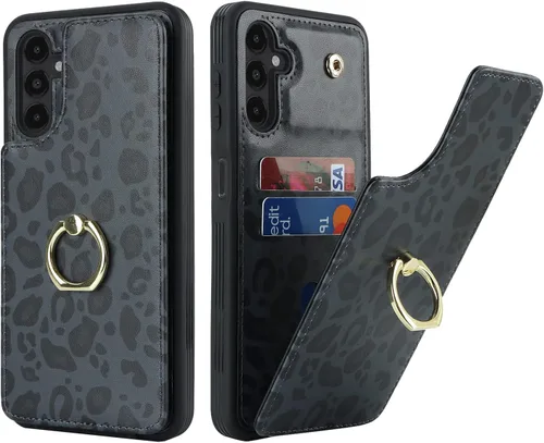 Vista 56 de Lipvina Funda para Samsung Galaxy A03s con tarjetero, Galaxy A03s Funda tipo cartera para mujer, tarjetero de crédito, soporte de anillo, fundas