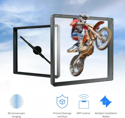 Vista 2 de Ventilador de exhibición publicitaria holográfica 3D de 17.7 pulgadas, 800 P de alta resolución y WiFi añadido, ventilador de proyector holográfico