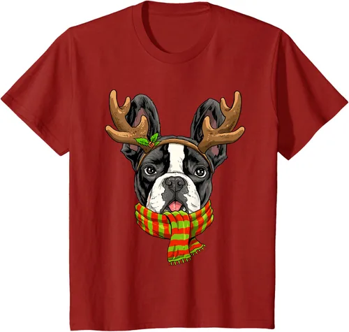 Vista 26 de Camiseta de Navidad para perro Bulldog Francés, Negro, S
