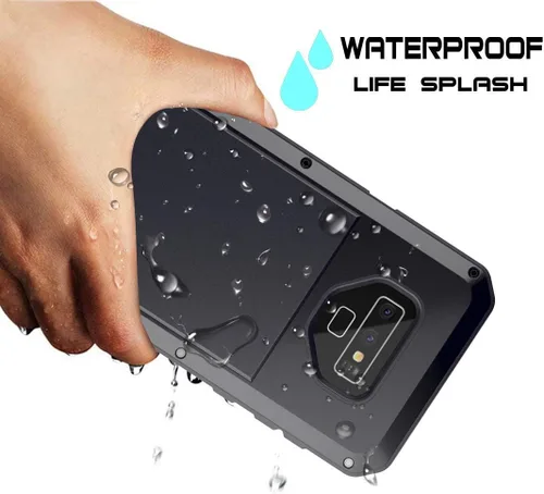 Vista 5 de Casa Funda híbrida a prueba de golpes de metal de aluminio de aleación para Samsung Galaxy Note 9-Negro