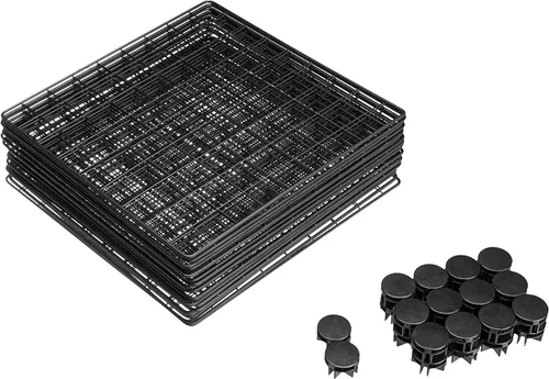 Vista 6 de Estante de almacenamiento de rejilla de metal, estante de almacenamiento apilable de rejilla de metal, tamaño de rejilla modular de 14 x 14