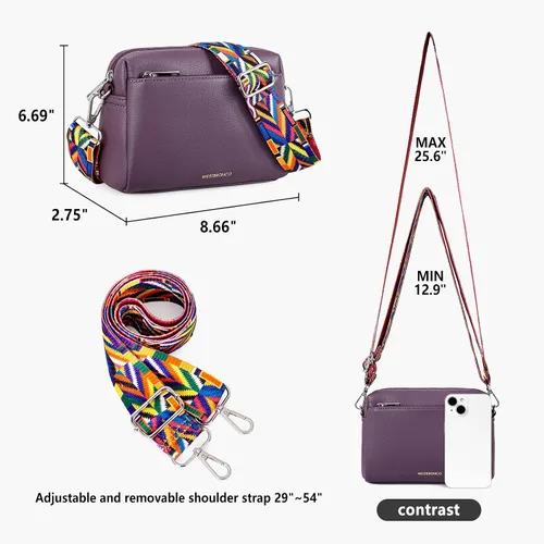 Vista 6 de WESTBRONCO Bolsos cruzados pequeños para mujer, bolsos de hombro, cartera con correa ajustable