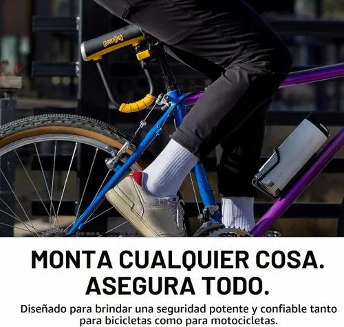 Vista 5 de OnGuard Pitbull - Cerradura en U mediana – Grillete de acero endurecido de 0.551 in (90 × 6.890 in) – Cerradura cuádruple X4P, cilindro Z, diseño