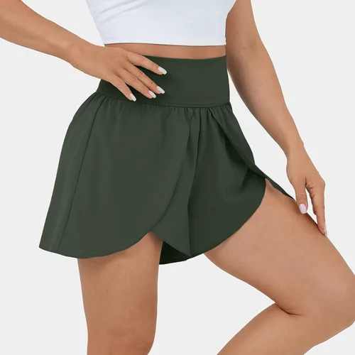 Vista 4 de Drether Pantalones de yoga de talla grande para mujer, cintura elástica, color sólido, pantalones casuales ajustados, pantalones deportivos