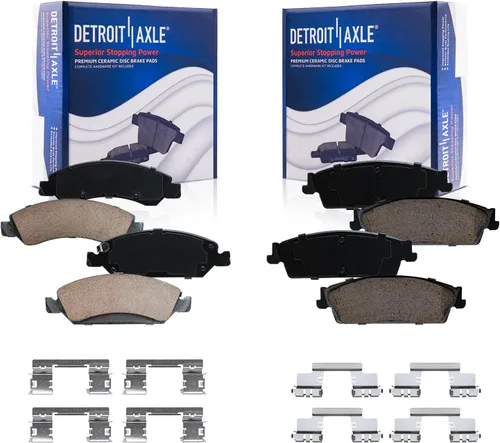 Vista 11 de Detroit Axle - Pastillas de freno para Ford F-150 99-03, 02 Lincoln Blackwood, Pastillas de freno de cerámica delanteras y traseras con repuesto