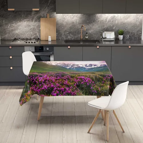 Vista 2 de Impresiones de fotografía escénica para mesa, mantel rectangular pequeño, decoración de cena para el hogar, 54 x 54 pulgadas