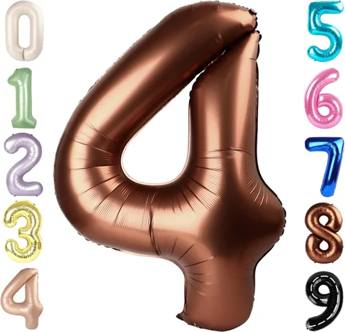 Vista 300 de Globos con números de 40 pulgadas, color negro, para decoraciones de cumpleaños de 10 a 100 años Jumbo 40In & Vibrant Color, With Hanging Holes