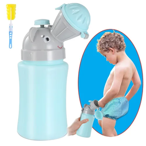 Vista 9 de ONEDONE Orinario portátil para niños, botella de orina de 17 onzas con cepillo limpio, orinal de viaje para niños, taza de orina para niños, inodoro