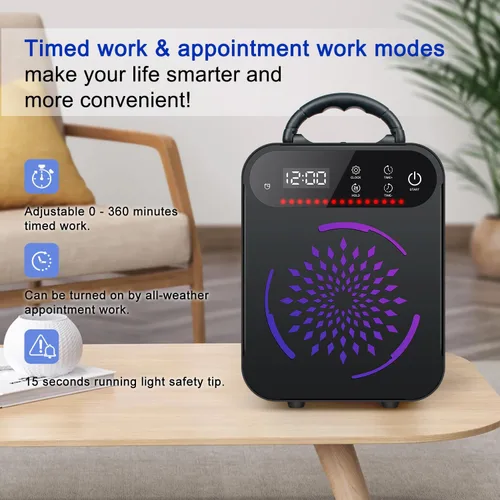 Vista 6 de YuanFan - Generador de ozono de 60000 mg, máquina de ozono YuanFan para eliminación de olores para el hogar, humo, garaje, olores de mascotas/coche