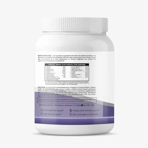 Vista 2 de Péptidos de colágeno en polvo para piel, cabello y uñas, péptidos de colágeno hidrolizados bovino para mujeres y hombres, suplementos de proteínas