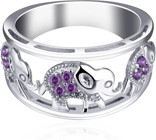 Vista 20 de JO WISDOM Anillo de elefante de plata de ley 925 con circonita cúbica