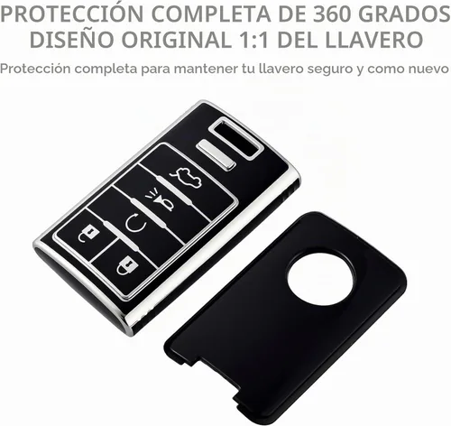 Vista 3 de OFFCURVE Funda para llavero para Cadillac, Protector de funda para llave de coche de TPU suave para Cadillac SRX ATS ELR XTS 2010 2011 2012 2013