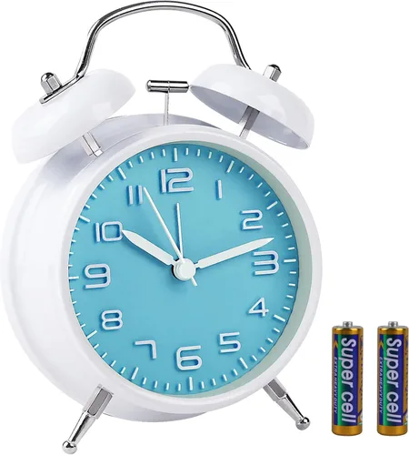 Vista 17 de pxy Lindo y seguro reloj despertador para niños alimentado por batería (batería incluida), reloj despertador analógico súper silencioso analógico