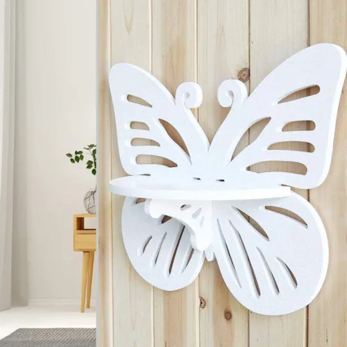 Vista 4 de Estante de la decoración del hogar, estante de la pared del estante del almacenamiento de la forma de la mariposa decoración del hogar