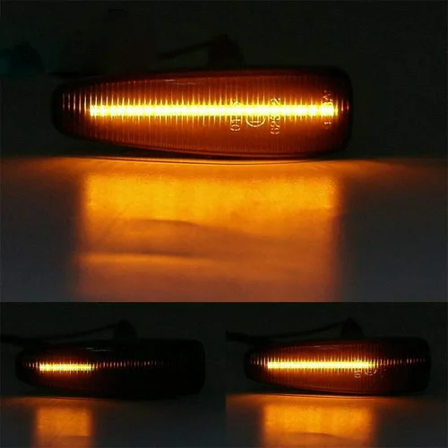 Vista 5 de Luz de marcador lateral ámbar secuencial LED para Mitsubishi Lancer Evolution X Mirage Outlander Sport Front Side Fender Turn Signal Repeater