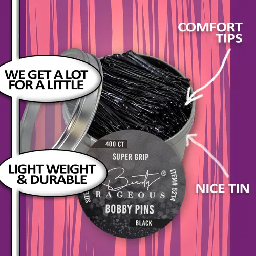 Vista 4 de Super Grip Bobby Pins - Alfileres para mujer de 1.9 pulgadas, fáciles, seguros, para todo tipo de cabello, práctica lata reutilizable