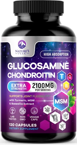Vista 9 de Glucosamina condroitina, MSM y cúrcuma – Suplemento de apoyo articular extra fuerte con 1500 mg de sulfato de glucosamina por porción