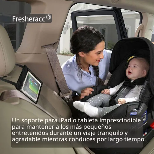 Vista 5 de Soporte para Tablet iPad Kindle de Automóvil para Espejo Trasero y Delantero, Carcasa Colgante de Montaje para Reposacabezas del Asiento Trasero