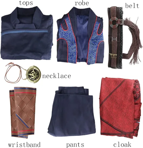 Vista 6 de HLENOK Strange Stephen - Disfraces de cosplay para hombre, bata medieval, disfraz de maestro para Halloween