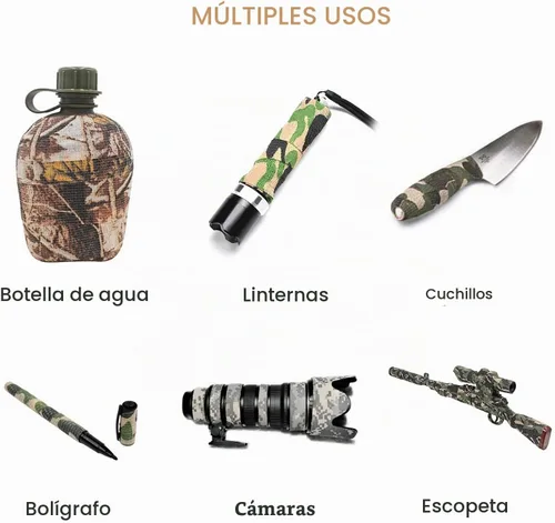 Vista 5 de EAmber Cintas de camuflaje de camuflaje de 1.96 x 177 pulgadas, vendaje protector autoadhesivo para linternas, bicicletas, ejército militar ACU