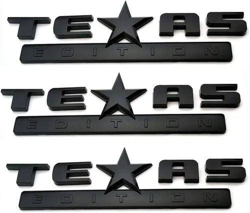 Vista 14 de 1 pieza emblema edición Texas plateado y negro/plateado y rojo/todo negro/negro y rojo/bandera americana a color y plateado/bandera americana negra