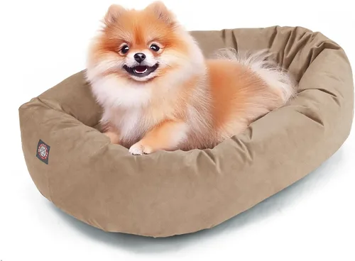 Vista 13 de Majestic Pet Cama para Perros de 52 Pulgadas de Ante Calmante Lavable 52x35x11 (Pulgadas) – Acogedora Cama Redonda para Perros con Forma de Dona
