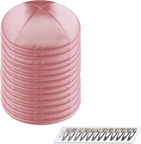 Vista 86 de Zion Judaica Deluxe Satin Kippah Yarmulkes para niños, adolescentes y adultos, 6.25 pulgadas, opciones multicolores, diseño de 4 paneles Negro
