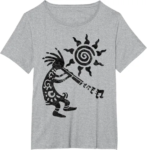 Vista 54 de Native American Kokopelli Musican With Flute 2 - Camiseta divertida para fanáticos, Blanco, S