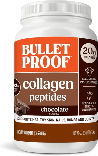 Vista 9 de Bulletproof Polvo de Péptidos de Colágeno Chocolate con Aceite MCT, 14.3 Onzas, Proteína de Colágeno Alimentado con Pasto para la Piel, Soporte