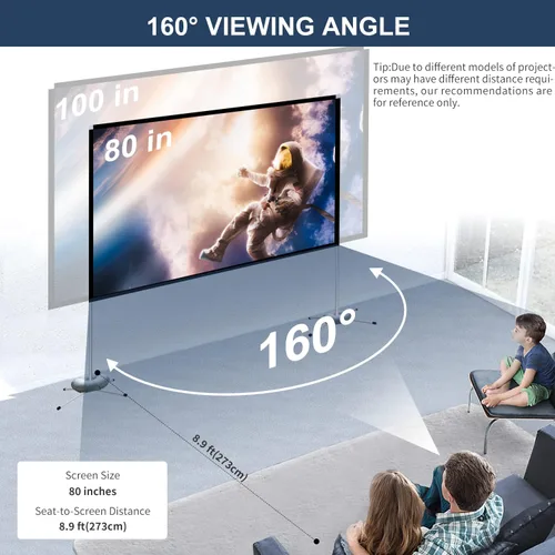 Vista 6 de Película al aire libre portátil de la pantalla del proyector: Cine al aire libre portátil del soporte 4K de las pantallas de proyección 80 pulgadas