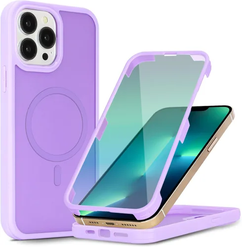 Vista 12 de Funda magnética para iPhone 12 mini con protector de pantalla integrado, compatible con MagSafe, para Apple 12 Mini, fundas de cuerpo completo