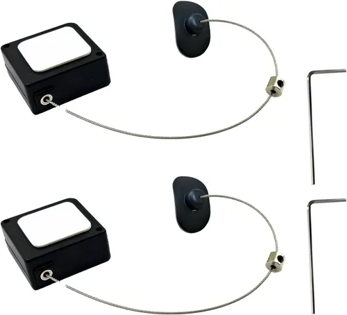 Vista 7 de 2 correas retráctiles de control remoto, 3.28 pies de control remoto ajustable de seguridad con cierre de longitud de correa de cable para TV