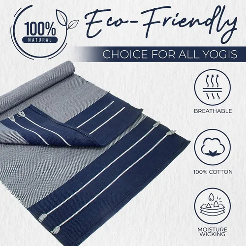 Vista 3 de Y O Gayo Tapete de Yoga Orgánico Hecho a Mano fabricado con 100% Algodón Orgánico Tapete de Yoga - Alfombra de Yoga Natural para Ejercicio