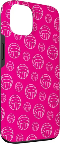 Vista 3 de iPhone 13 Voleibol Jugador Patrón Deportes Impresión Rosa Fuerte Caso
