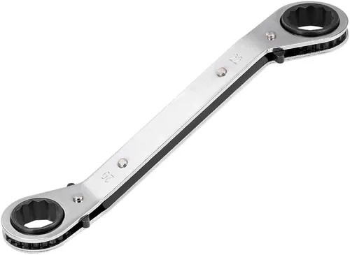 Vista 6 de uxcell Llave de trinquete reversible, extremo de caja doble de desplazamiento de 0.236 in x 0.276 in, Cr-V